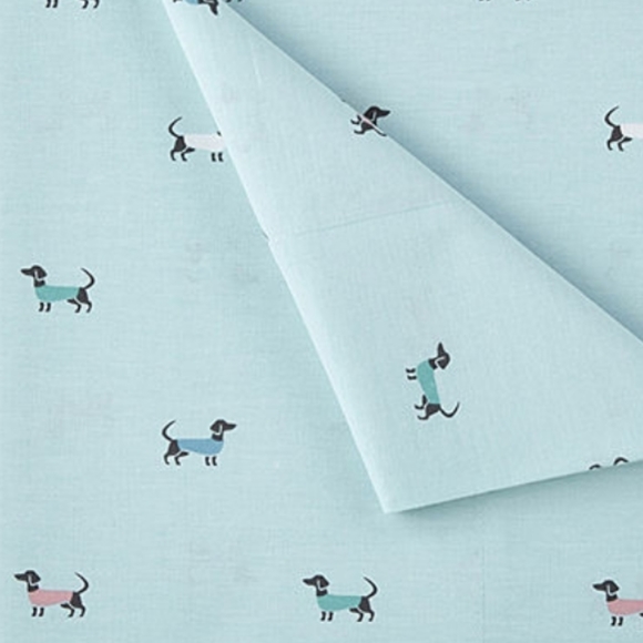 Queen sheet set Dachshunds & Turquoise! - Picture 2 of 3